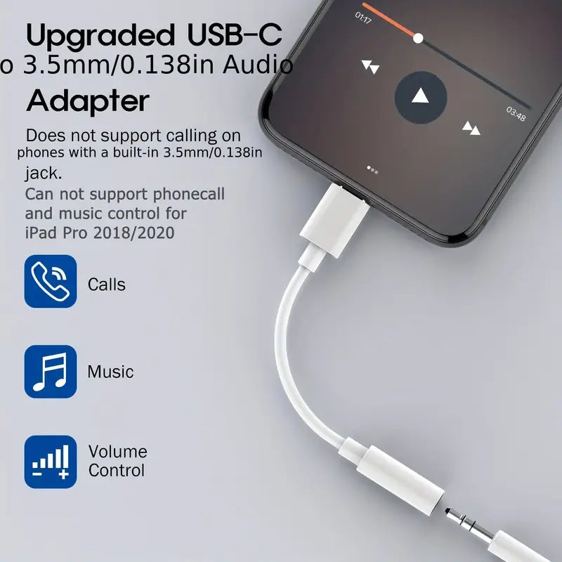 Fixation de téléphone pour sac à main (USB-C/Lightning vers Aux)