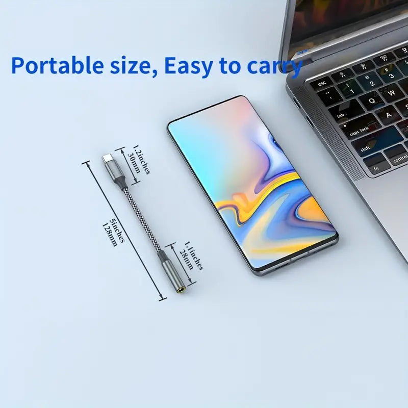 Fixation de téléphone pour sac à main (USB-C/Lightning vers Aux)