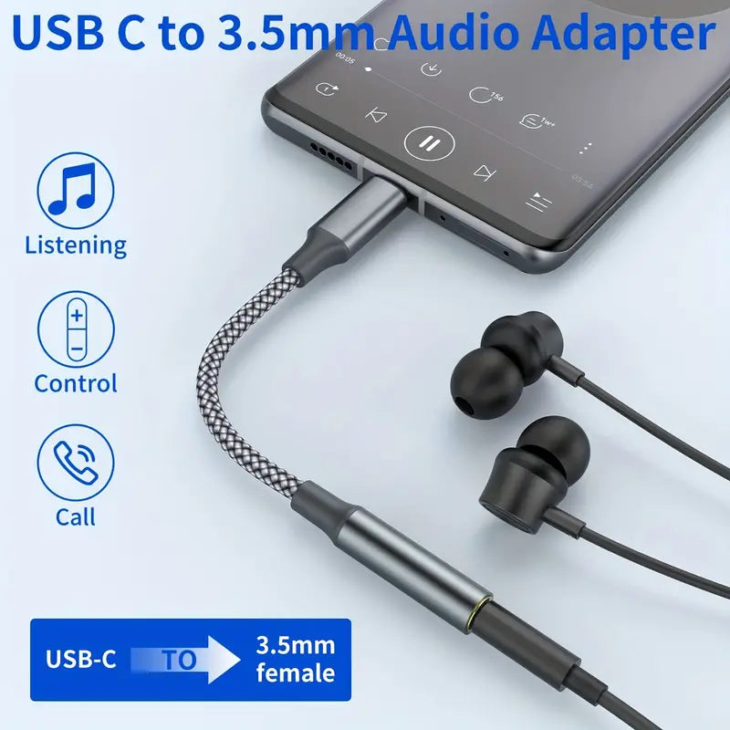 Fixation de téléphone pour sac à main (USB-C/Lightning vers Aux)