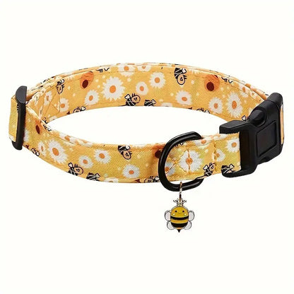 Yellow Bee Dog Collar