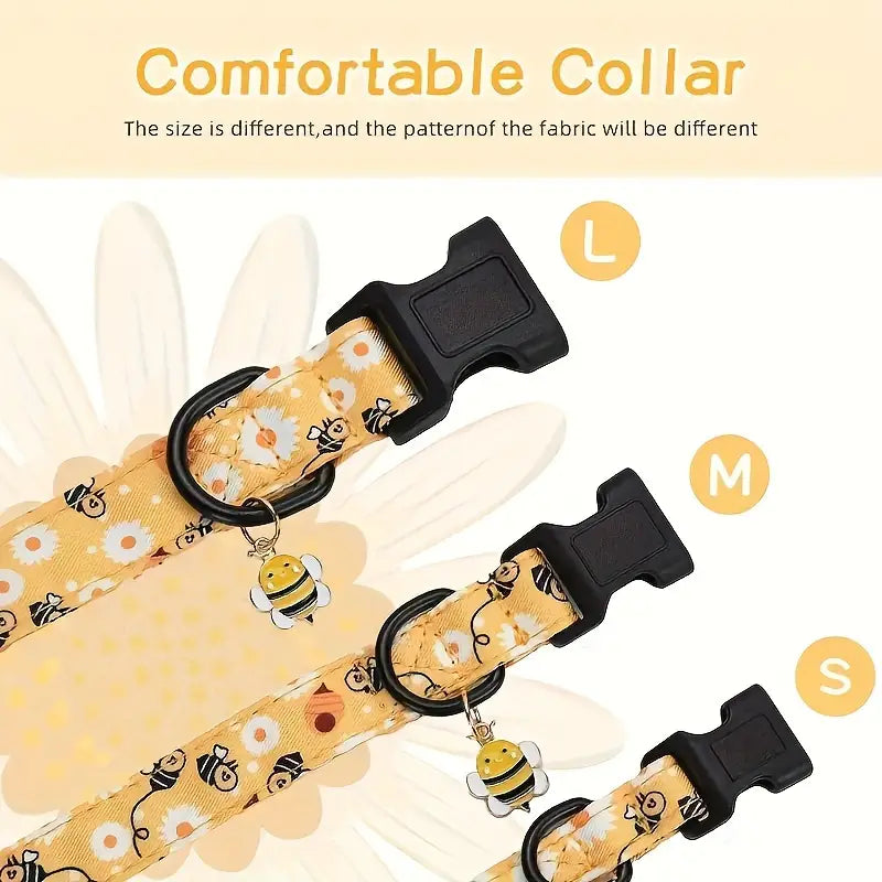 Yellow Bee Dog Collar