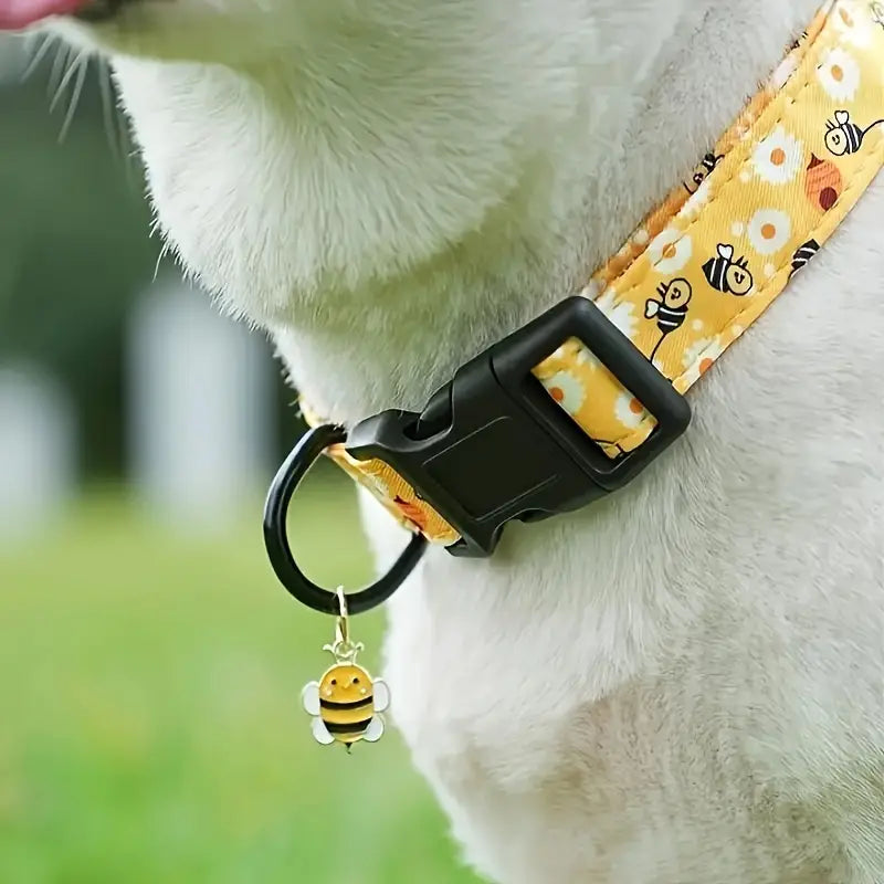 Yellow Bee Dog Collar