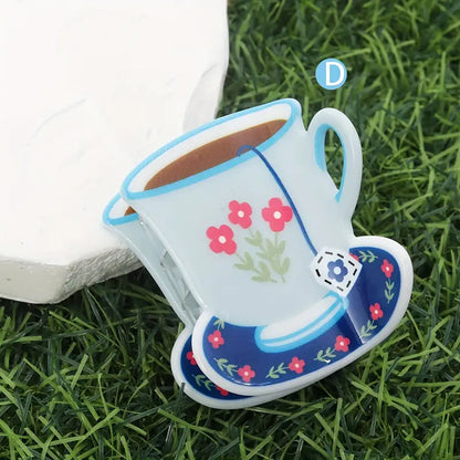 Tea Cup Hair Claw Clip