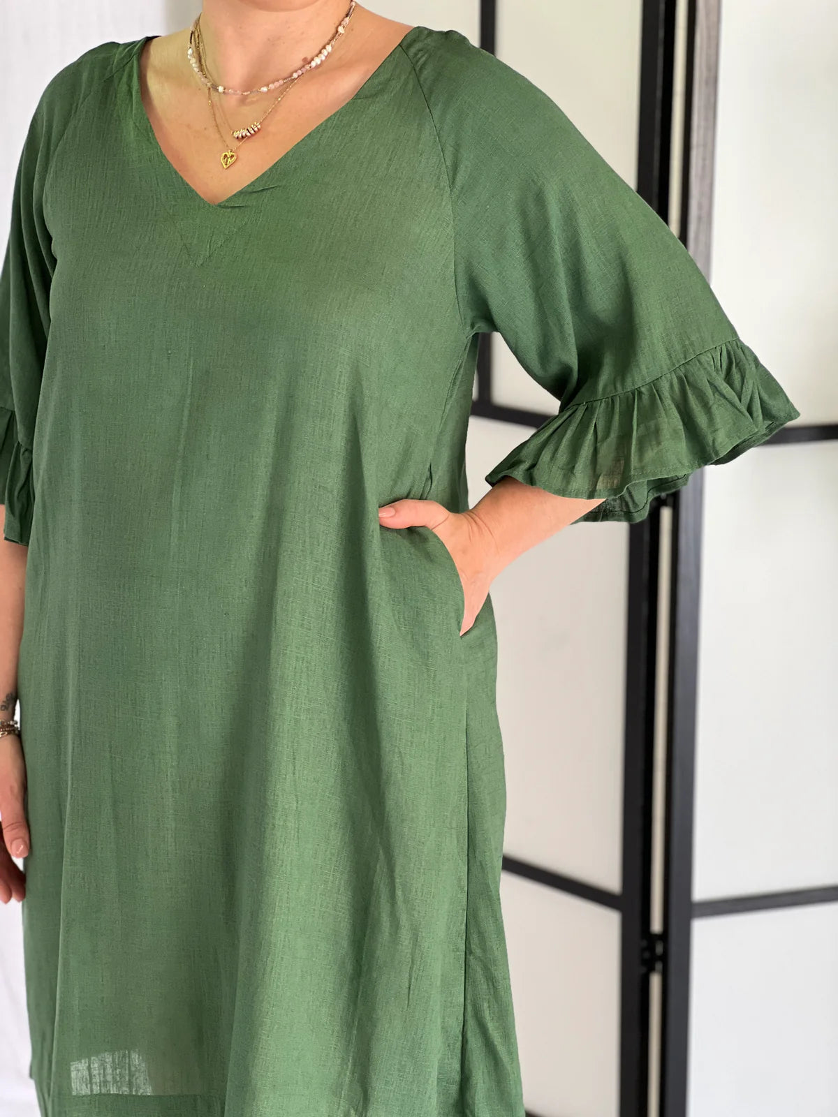 Green Linen Dress