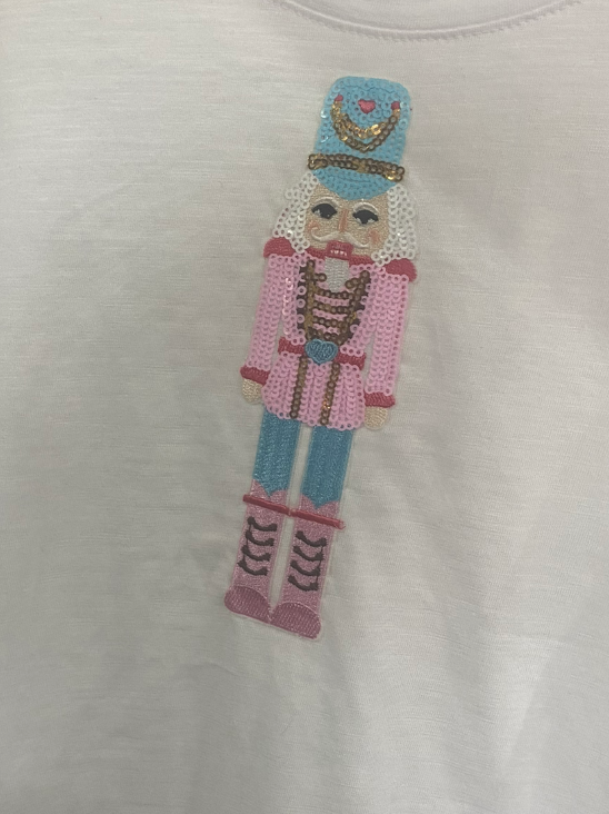 T-shirt Casse-Noisette rose en coton blanc