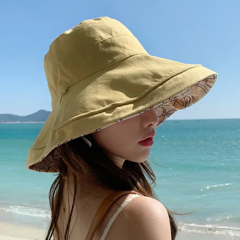 Chapeau de soleil réversible à large bord