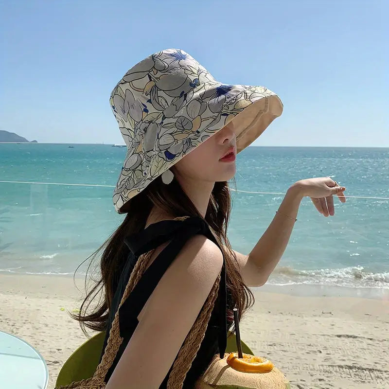 Chapeau de soleil réversible à large bord