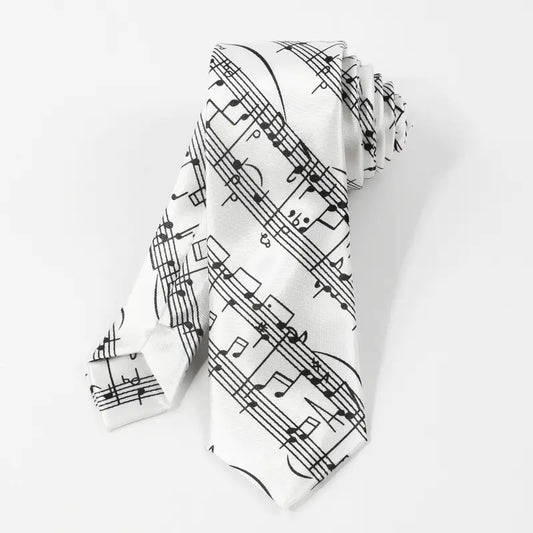 Music notes men’s neck tie