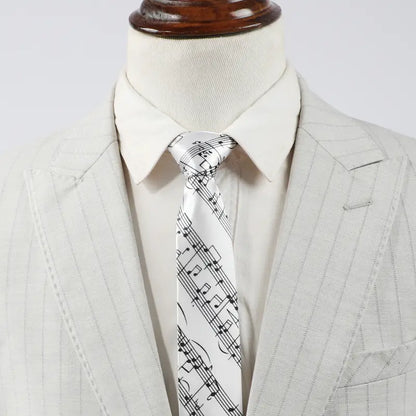 Music notes men’s neck tie