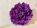 Purple Fabric Flower Brooch or Hair Clip