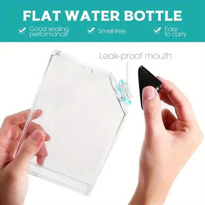 Flat Transparent Water Bottle