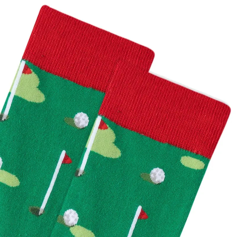 Chaussettes de golf vertes de dessin animé
