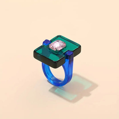 Acrylic Modern Resin Geometric Ring