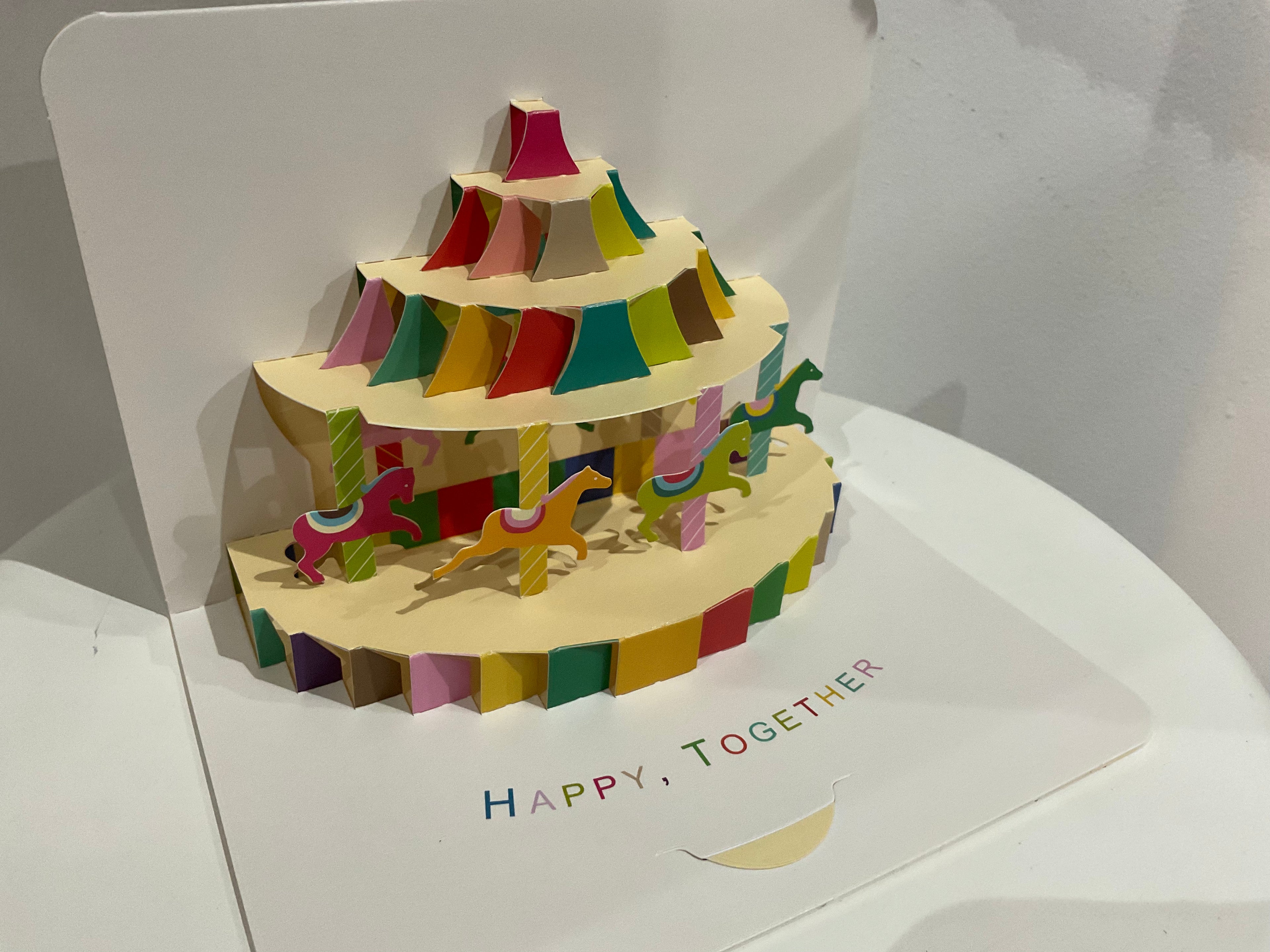 Carte de vœux pop-up 3D - Manège