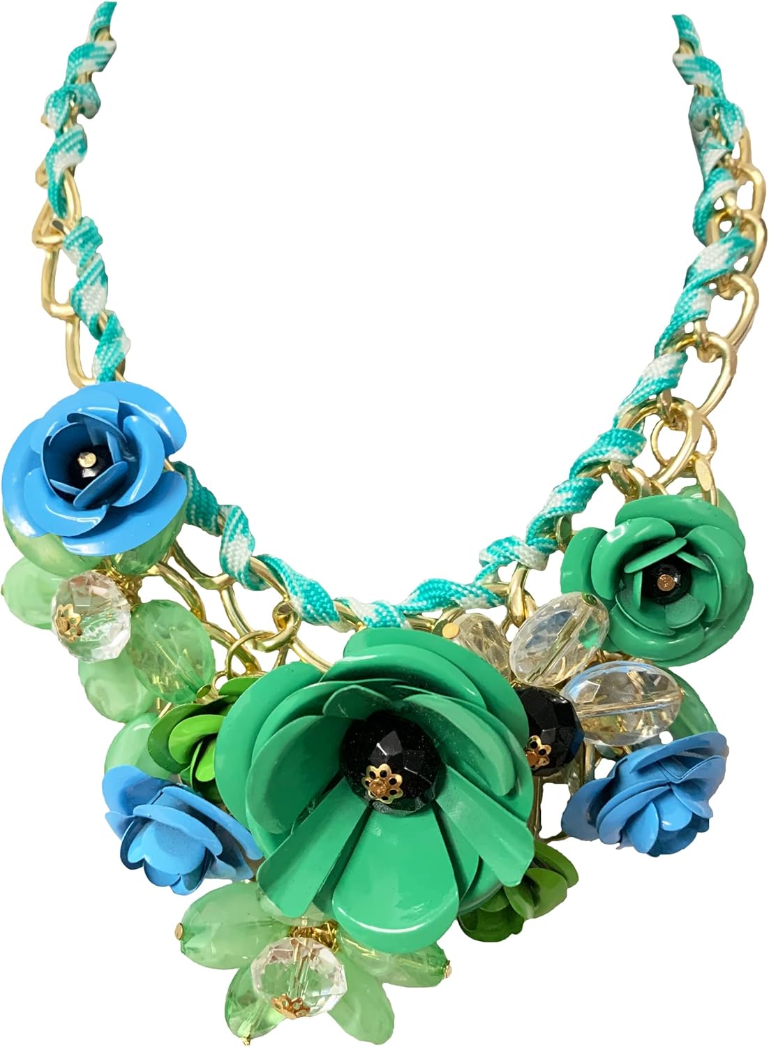 Beaded flower statement necklace