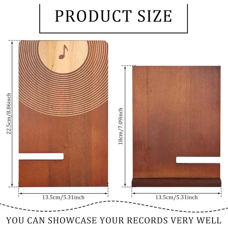 Support en bois pour disque vinyle, livre ou téléphone « En cours de lecture »