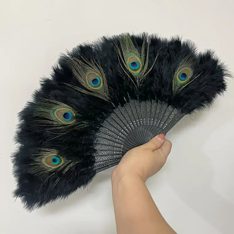 Real Peacock Feather Fan