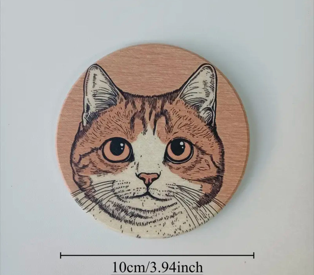 Dessous de verre en céramique en forme de chat
