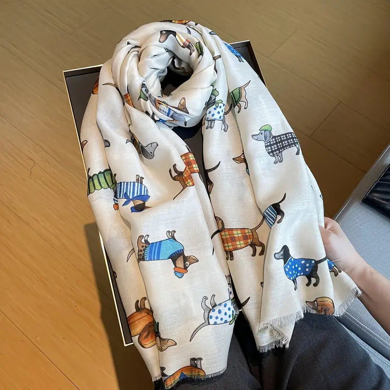 Dachshund Pattern Scarf