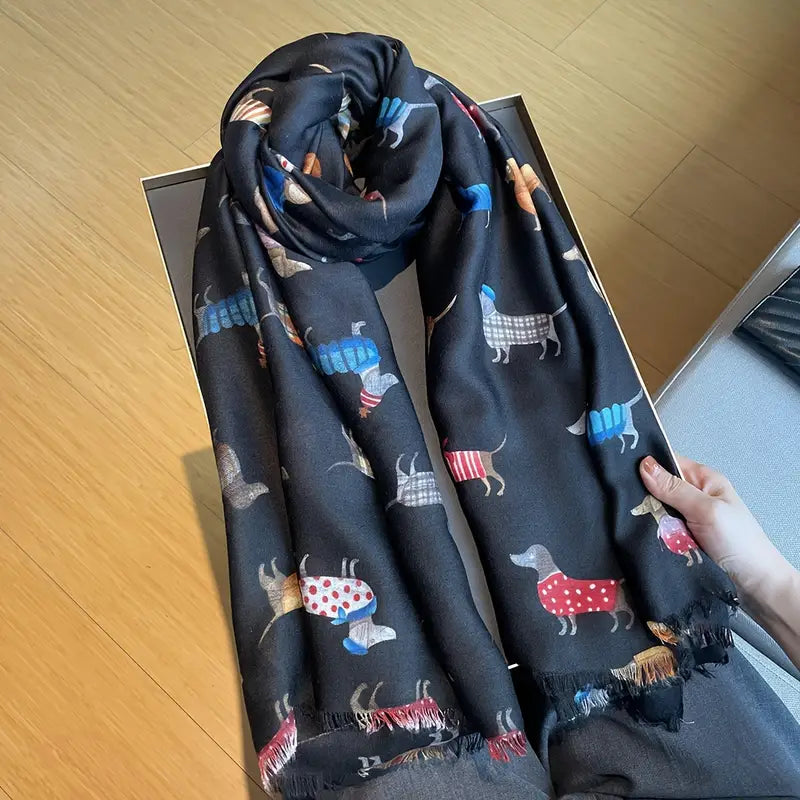 Dachshund Pattern Scarf