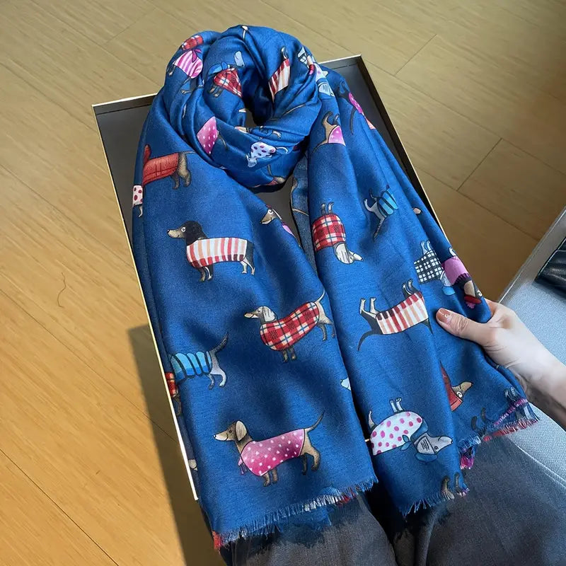 Dachshund Pattern Scarf