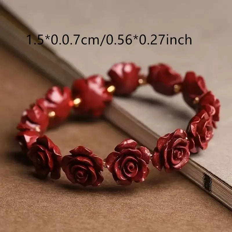 Bracelet rose en acrylique rouge