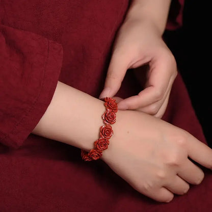 Red Acrylic Rose Bracelet