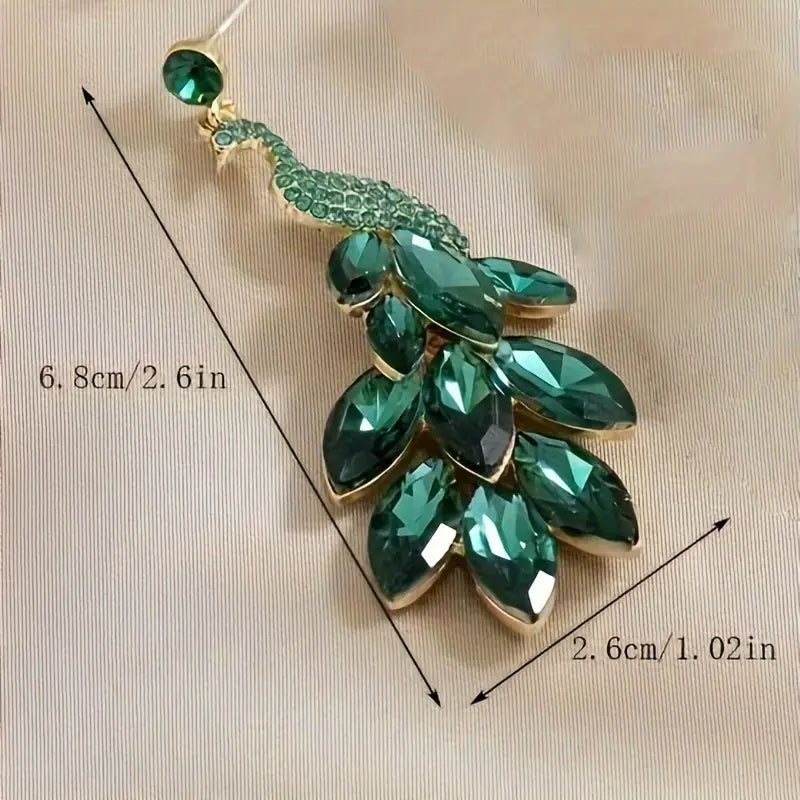 Boucles d'oreilles paon vert