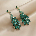 Green Peacock Earrings