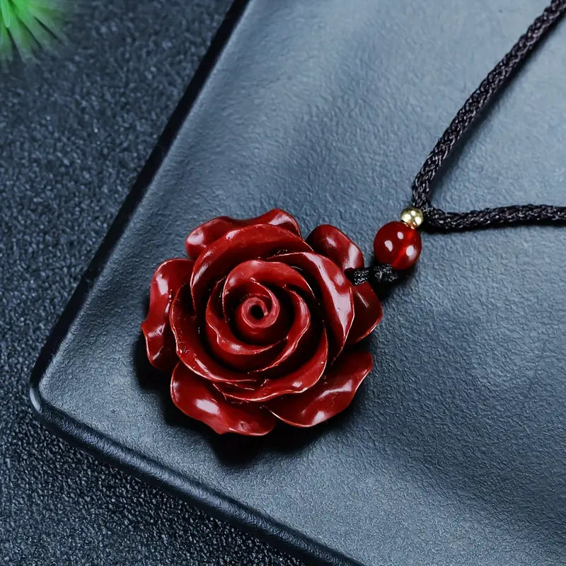 Red Acrylic Rose Necklace