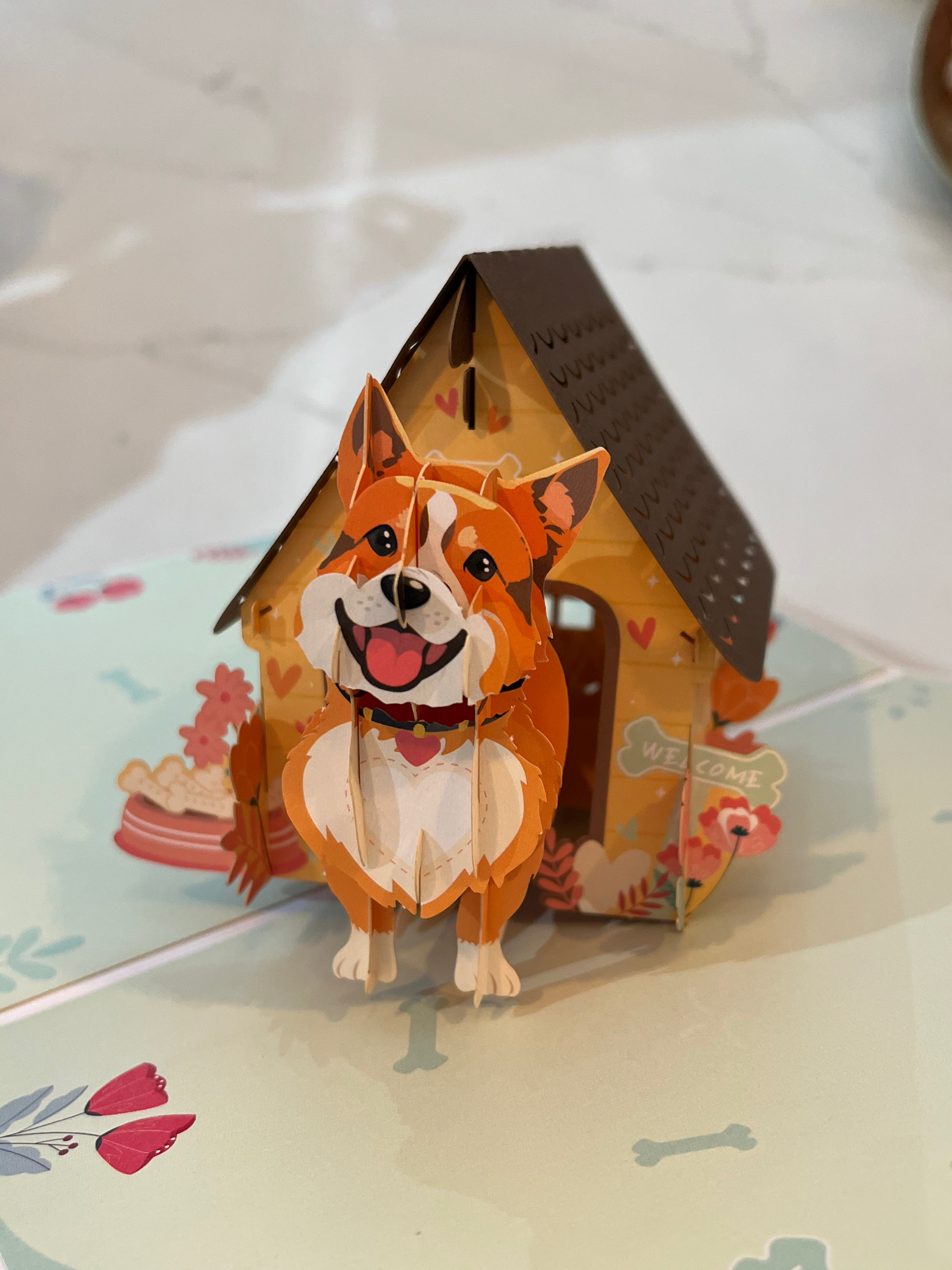 3D Pop-Up Greeting Card- Corgi