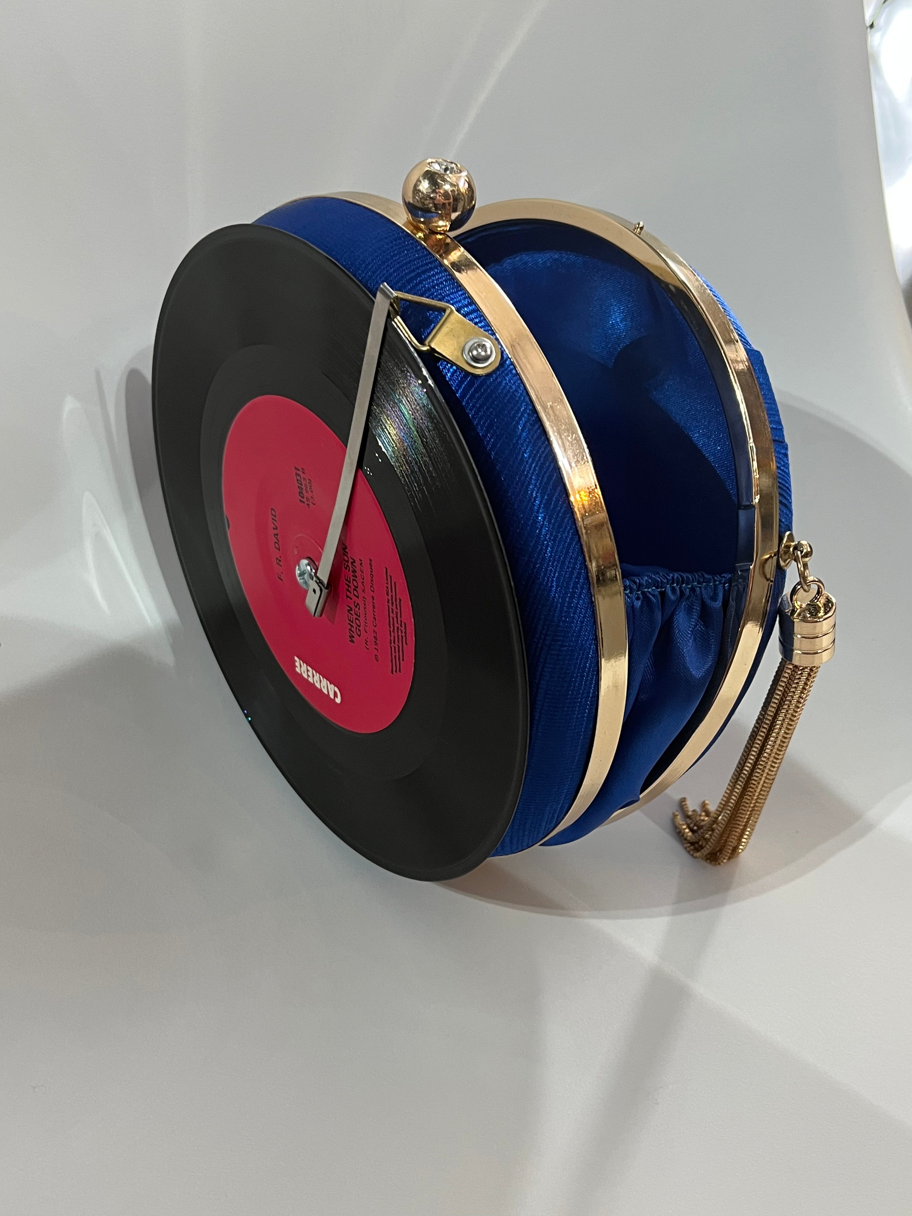 Sac à main pour disque vinyle (bleu)