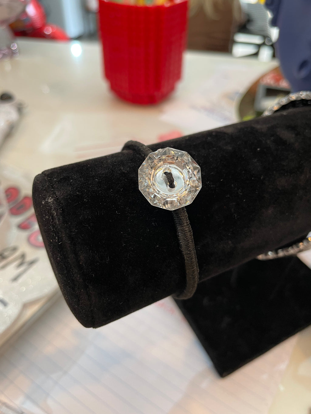 Élastique à cheveux en perles de diamant