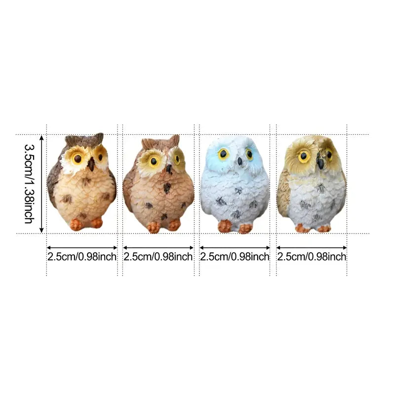 Figurine de hibou en résine (vendue séparément)