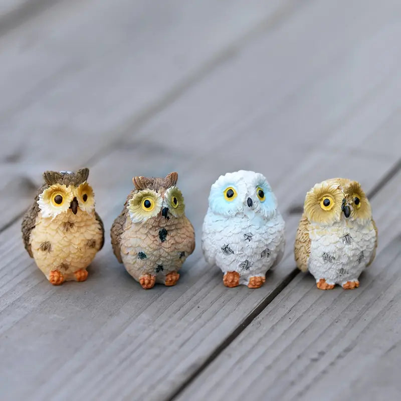 Figurine de hibou en résine (vendue séparément)