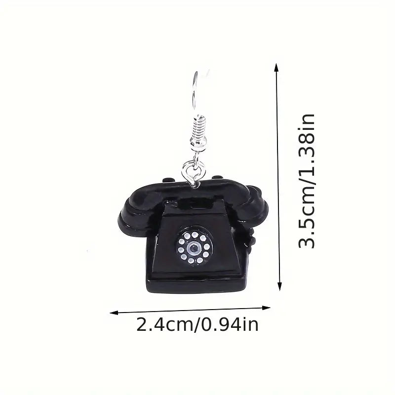 Boucles d'oreilles téléphone noires