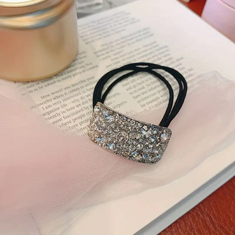 Diamonte embellished elastic hair tie