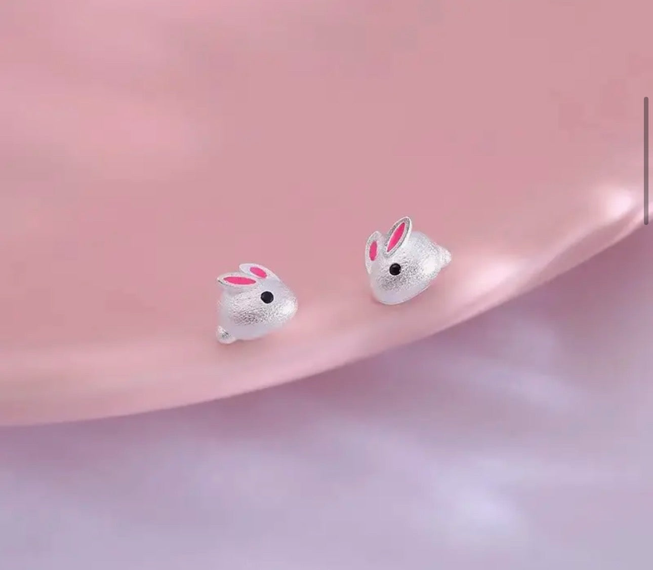 Boucles d'oreilles à tige en forme de lapin