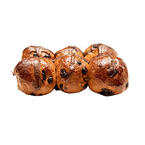 Brioches croisées chaudes aux pépites de chocolat (paquet de 6) (à commander 48 heures à l'avance)