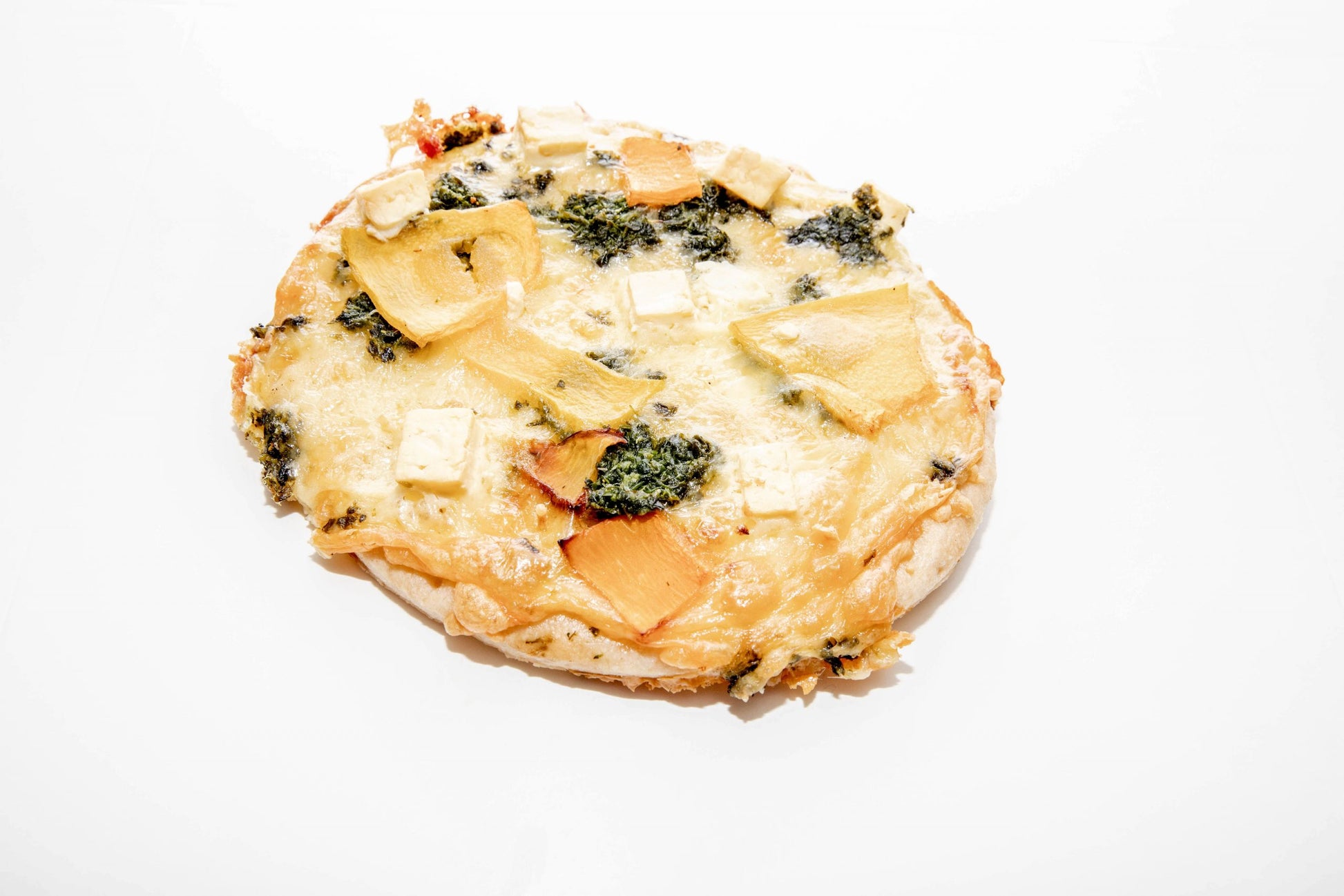 Mini pizza – Potiron, épinards et feta (à commander 48 h à l'avance)