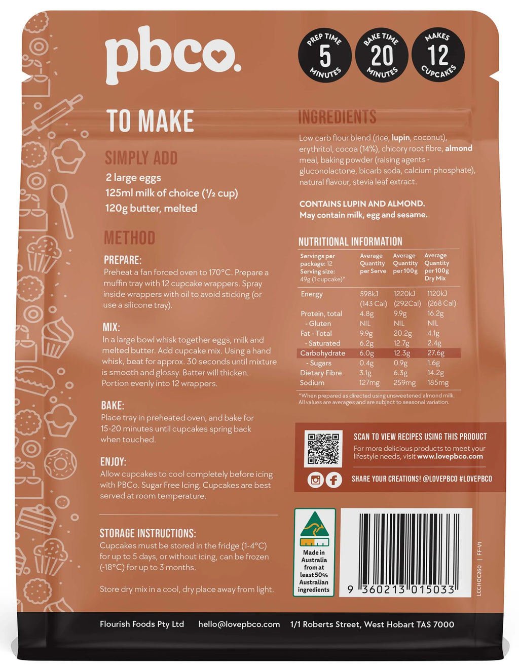 Mélange pour cupcakes au chocolat