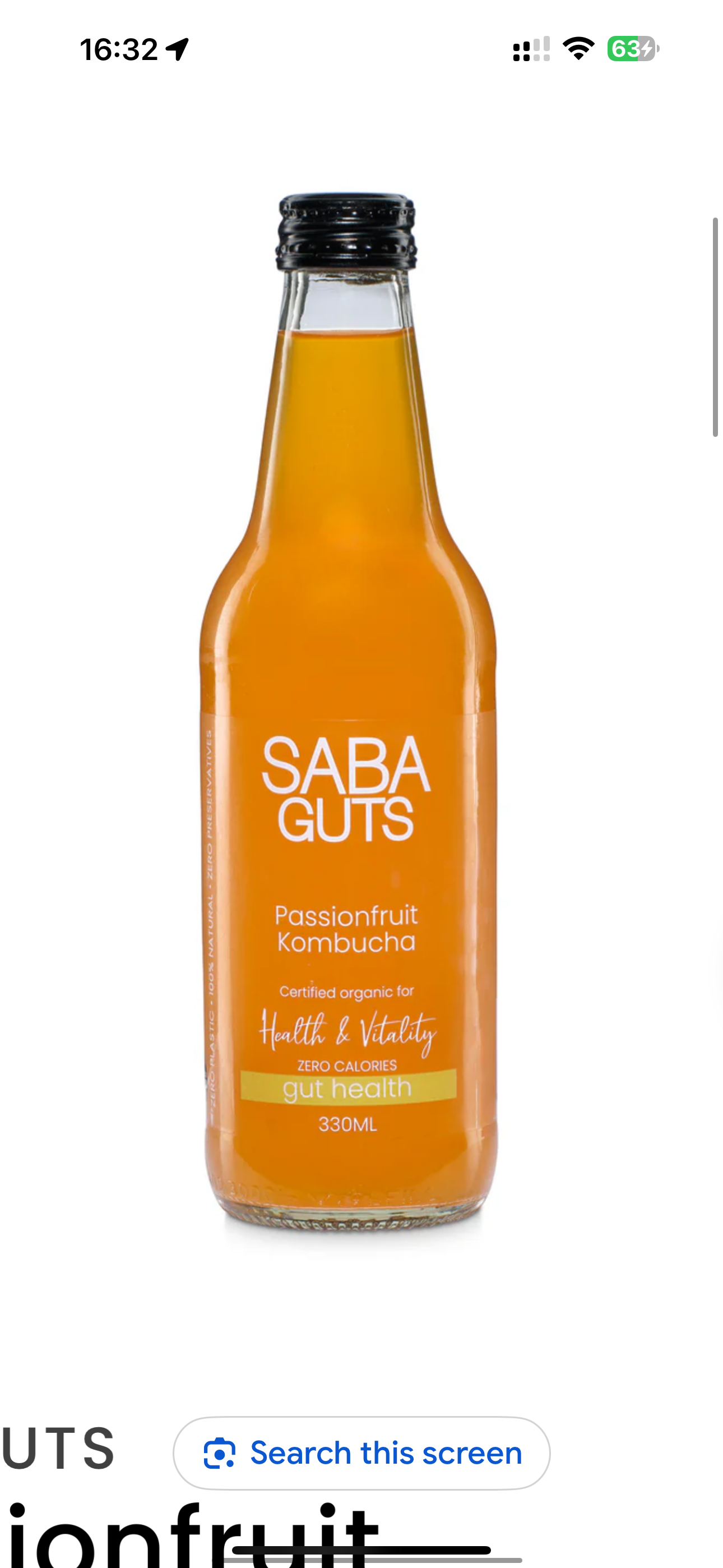 Passionfruit Kombucha No Sugar  330mL