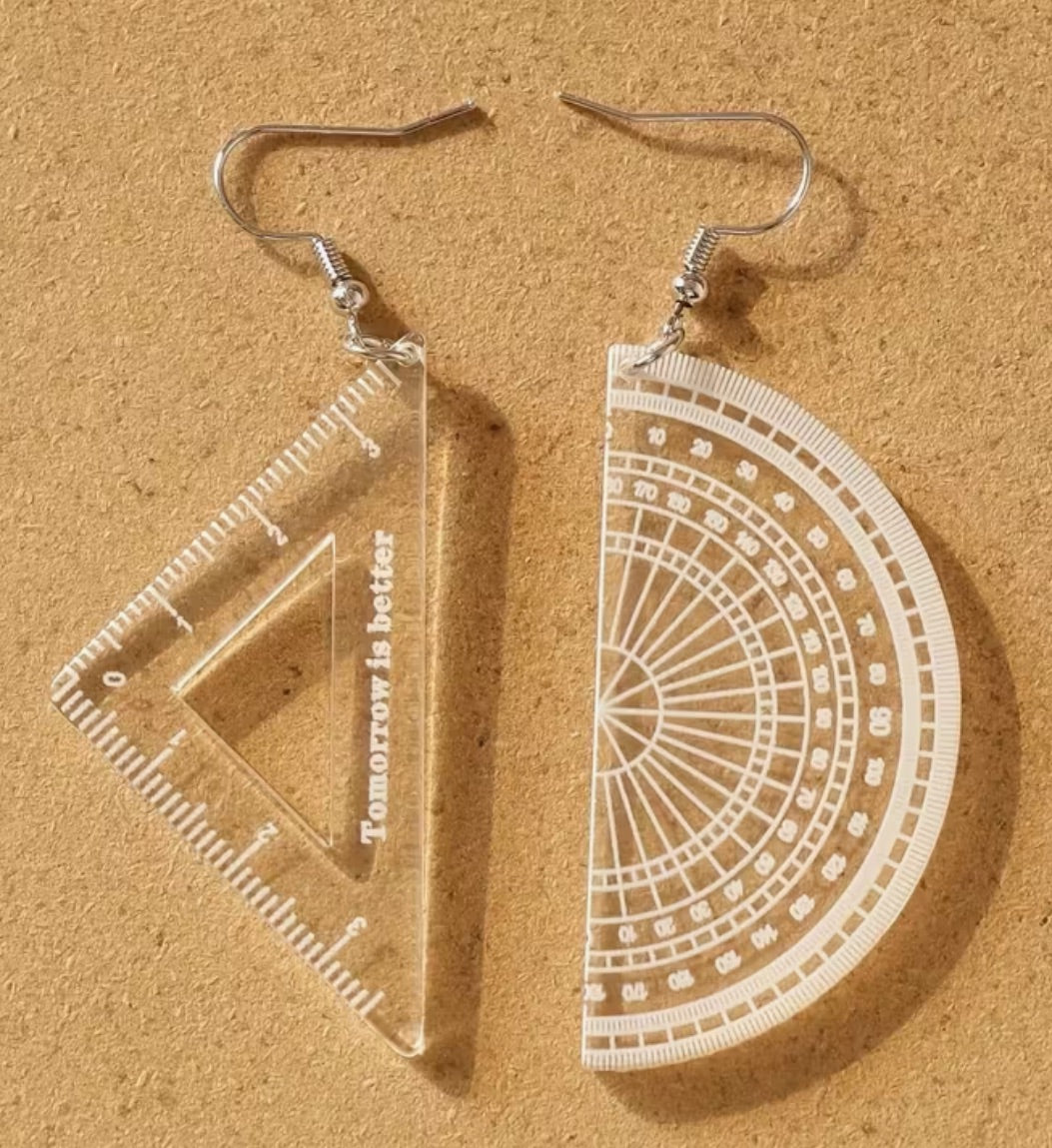 Boucles d'oreilles instruments de mathématiques