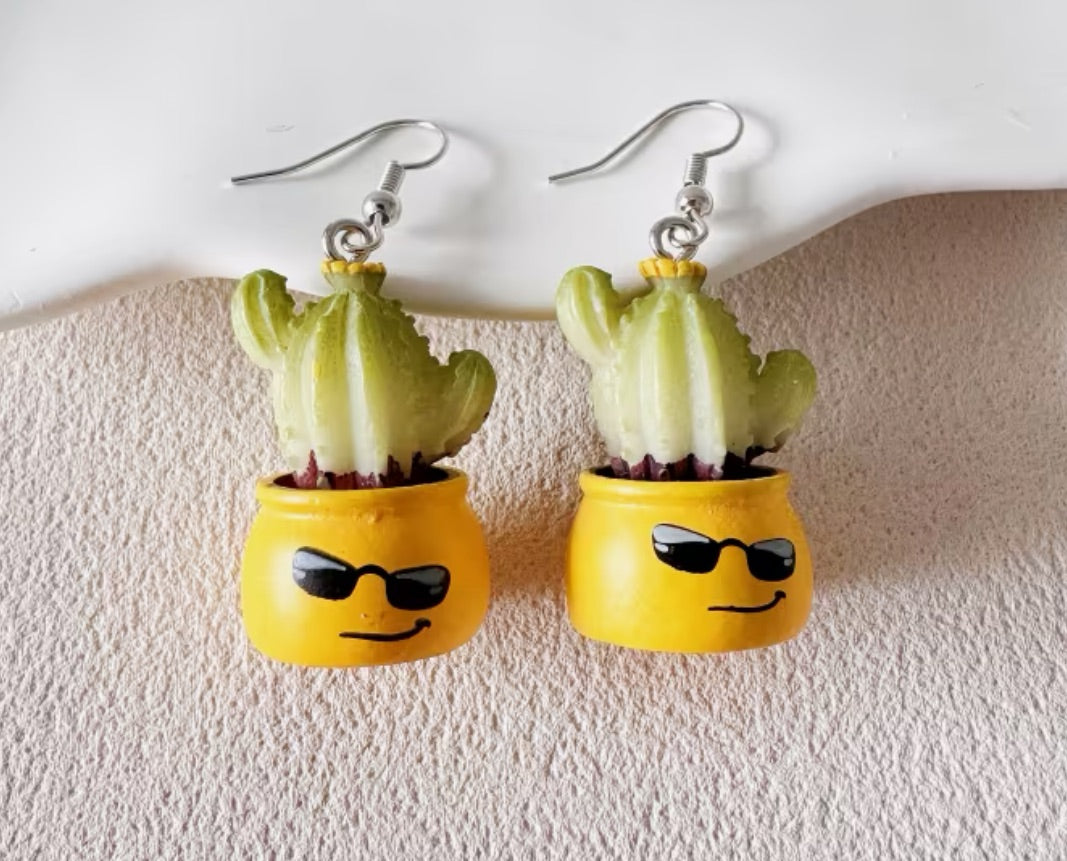 Boucles d'oreilles cactus ensoleillé