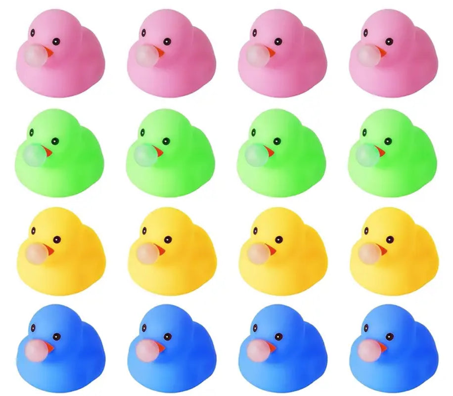 Canard en caoutchouc soufflant des bulles