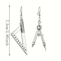 Compass ruler earrings Zinc alloy earrings