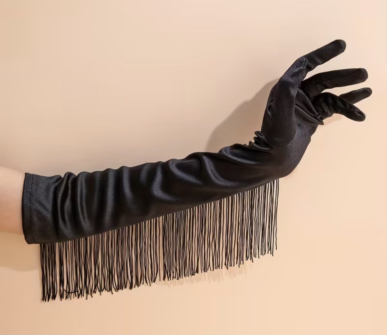 Black tassel gloves