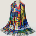 Geometric colorful scarf 2m