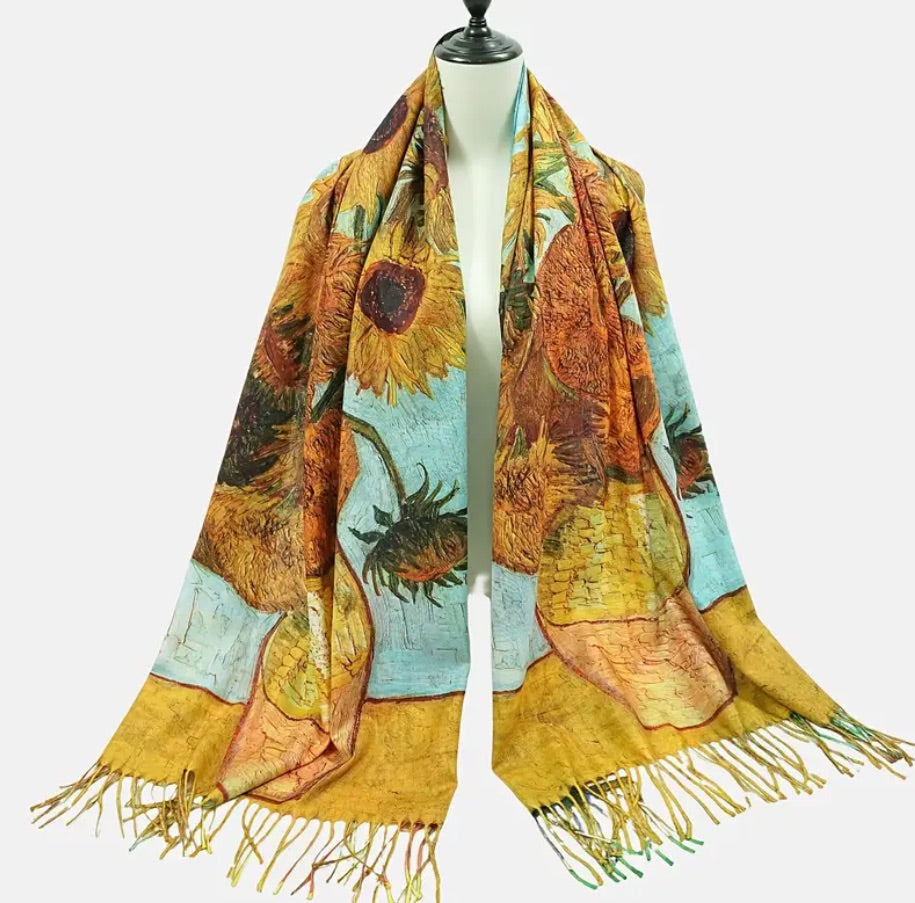 Foulard inspiré des tournesols de Van Gogh