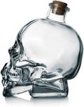 Clear Glass Skull Decanter with Cork